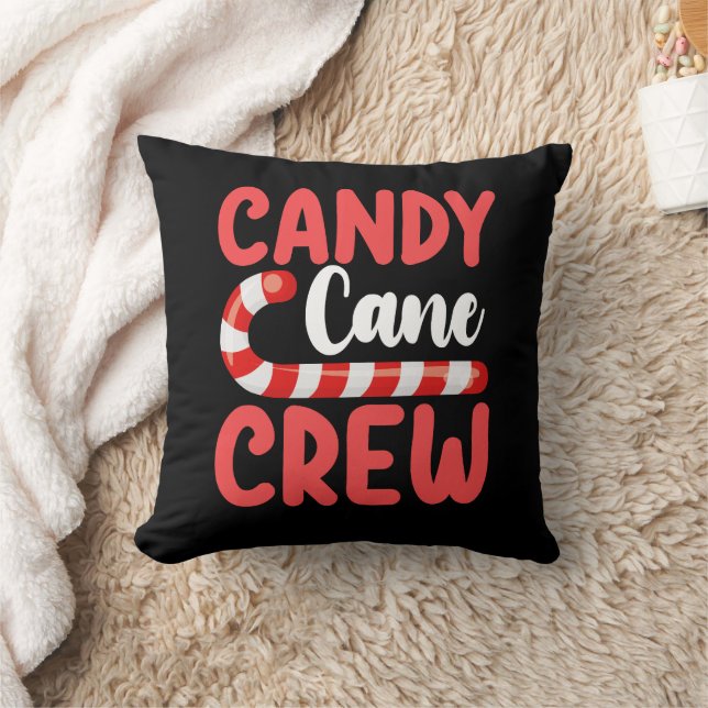 Candy Cane Crew Christmas Family Holiday Pyjamas Cushion (Blanket)