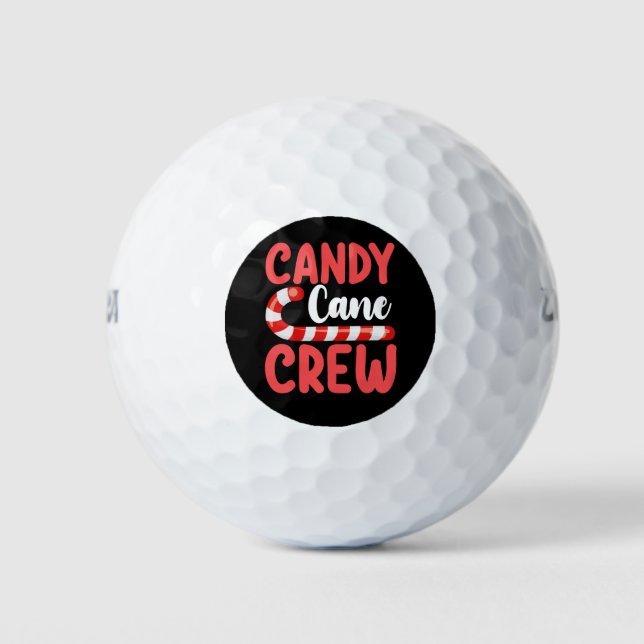 Candy Cane Crew Christmas Family Holiday Pyjamas Golf Balls (Front)