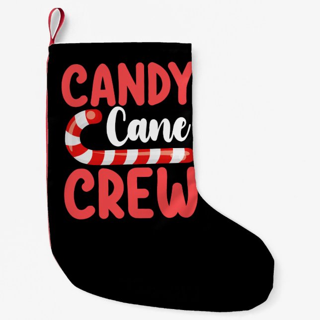 Candy Cane Crew Christmas Family Holiday Pyjamas Small Christmas Stocking (Front)