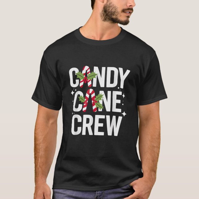 Candy Cane Crew Christmas Family Matching Xmas Paj T-Shirt (Front)