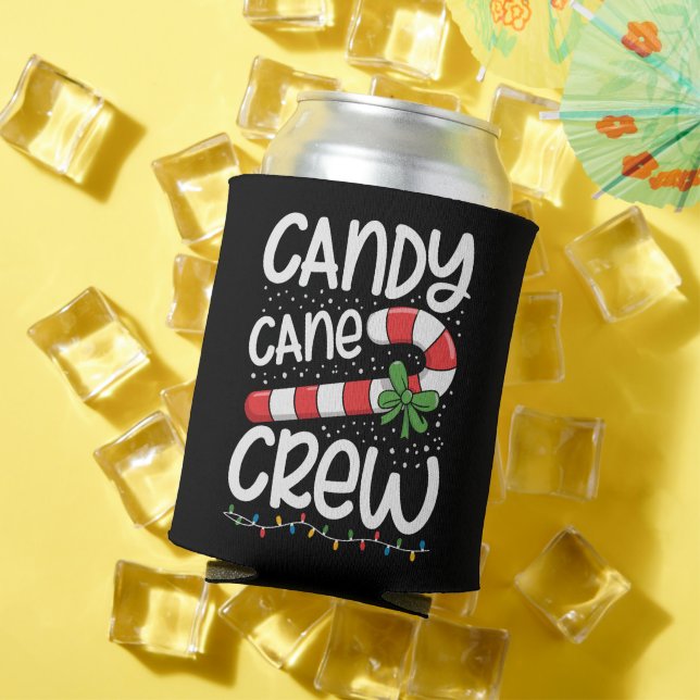 Candy Cane Crew Christmas Family Xmas Holiday  Can Cooler (In Situ Summer)