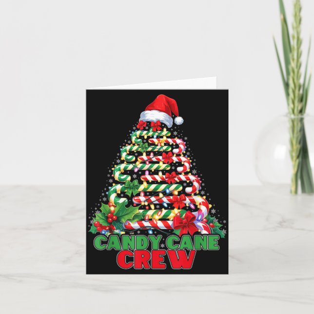 Candy Cane Crew Christmas Funny Xmas Matching Fami Card (Front)