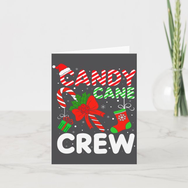 Candy Cane Crew Christmas Funny Xmas Matching Fami Card (Front)