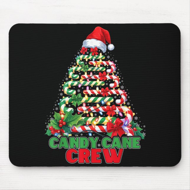 Candy Cane Crew Christmas Funny Xmas Matching Fami Mouse Pad (Front)