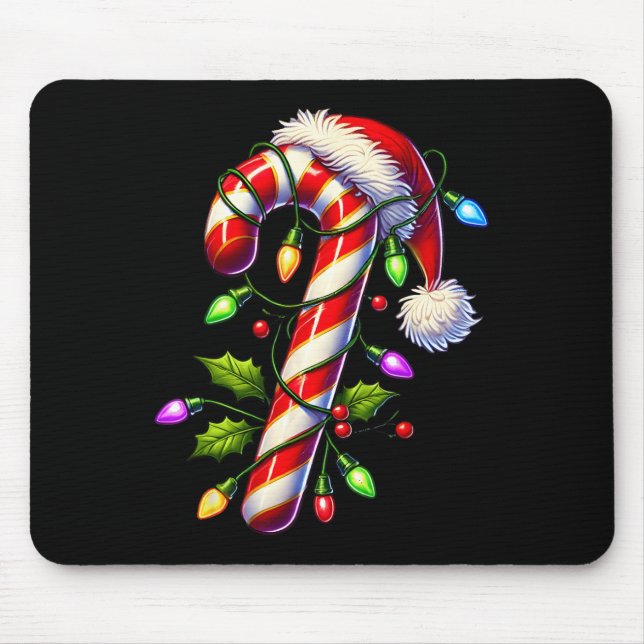 Candy Cane Crew Christmas Light Family Xmas Santa  Mouse Pad (Front)