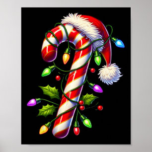 Candy Cane Crew Christmas Light Family Xmas Santa  Poster
