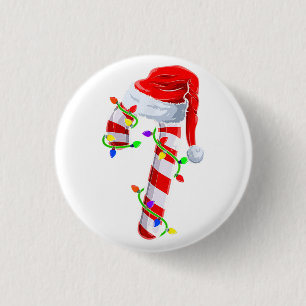 Candy Cane Crew Christmas Lights Family Matching X 3 Cm Round Badge