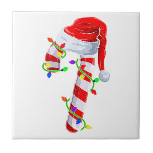 Candy Cane Crew Christmas Lights Family Matching X Ceramic Tile