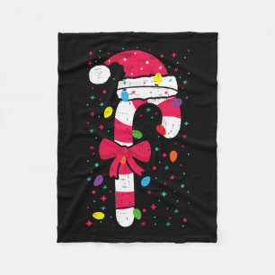 Candy Cane Crew Christmas Lights Family Matching X Fleece Blanket
