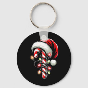 Candy Cane Crew Christmas Lights Family Matching X Key Ring