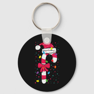 Candy Cane Crew Christmas Lights Family Matching X Key Ring