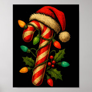 Candy Cane Crew Christmas Lights Family Matching X Poster