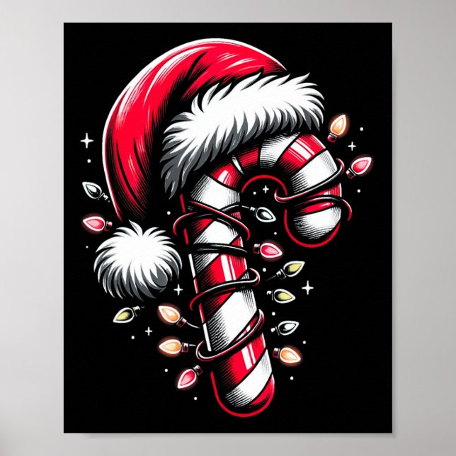 Candy Cane Crew Christmas Lights Family Matching X Poster (Front)