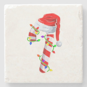 Candy Cane Crew Christmas Lights Family Matching X Stone Coaster