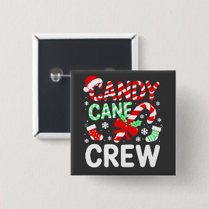 Candy Cane Crew Christmas Pyjamas 15 Cm Square Badge