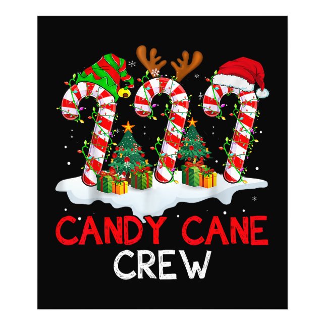 Candy Cane Crew Christmas Santa Elf Reindeer X-mas Photo Print (Front)