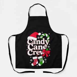 Candy Cane Crew Christmas Santa Hat Snowflake Apron