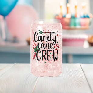 Candy cane crew Christmas snack Matching Cousins Can Glass