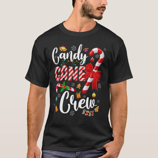 Candy Cane Crew Christmas Sweet Candy Light T-Shirt (Front)
