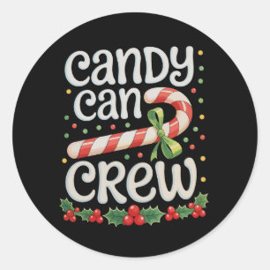 Candy Cane Crew Christmas Xmas Family Holiday Classic Round Sticker