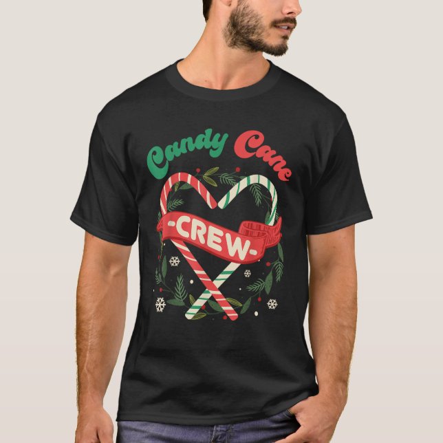 Candy Cane Crew Family Christmas Squad Matching Ca T-Shirt (Front)