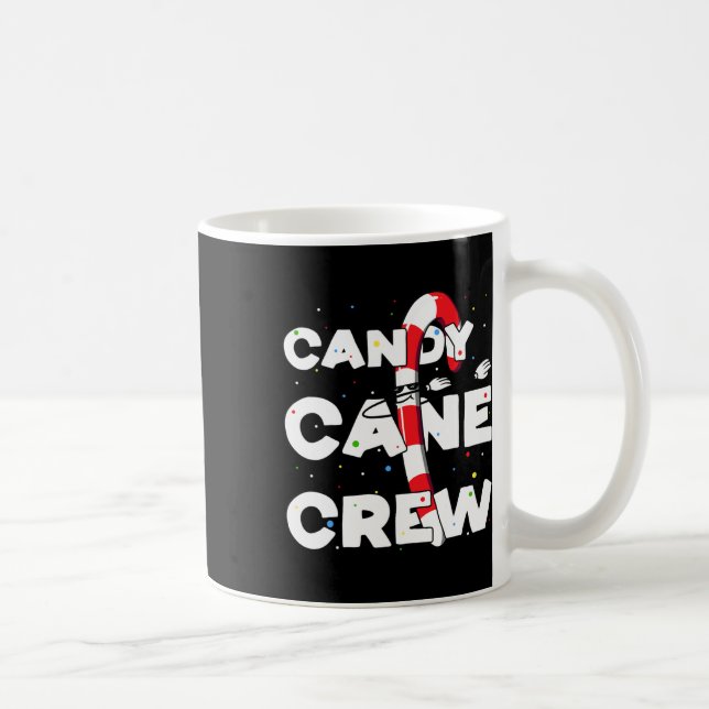 Candy Cane Crew Fun Christmas Candy Lover Dancing  Coffee Mug (Right)
