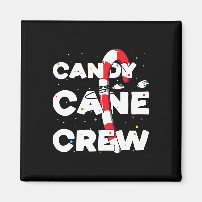 Candy Cane Crew Fun Christmas Candy Lover Dancing  Magnet (Front)