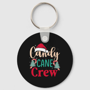 Candy Cane Crew Fun Christmas Candy Lover Xmas Wom Key Ring