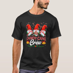 Candy Cane Crew Funny Christmas Candy Lover Gnome T-Shirt