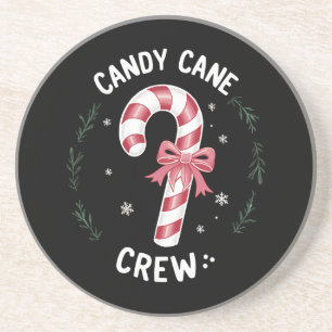 Candy Cane Crew Funny Christmas Candy Lover Xmas Coaster