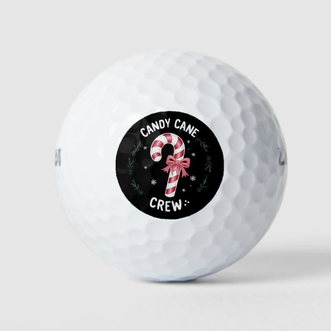 Candy Cane Crew Funny Christmas Candy Lover Xmas Golf Balls (Front)
