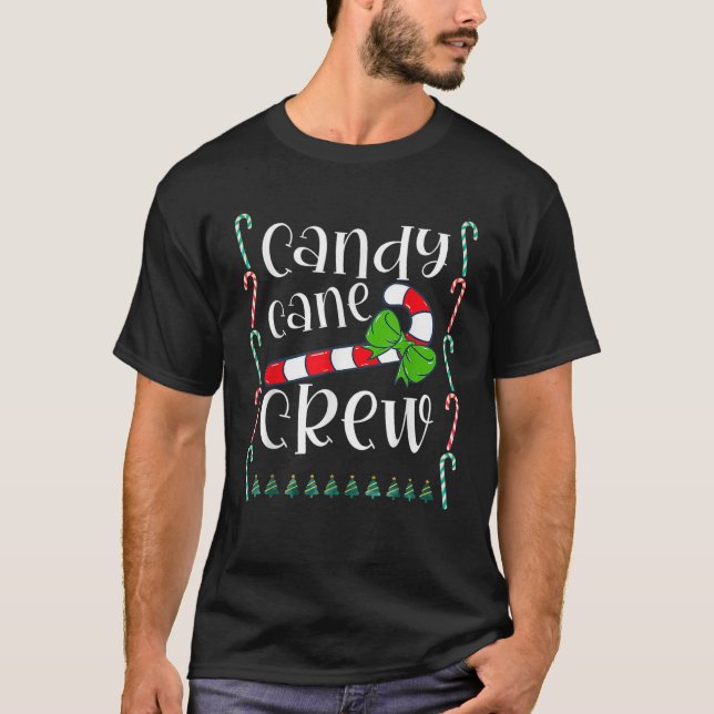 Candy Cane Crew Funny Christmas Candy Lover Xmas L T-Shirt (Front)
