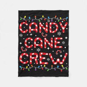 Candy Cane Crew Funny Christmas Candy Lover Xmas P Fleece Blanket