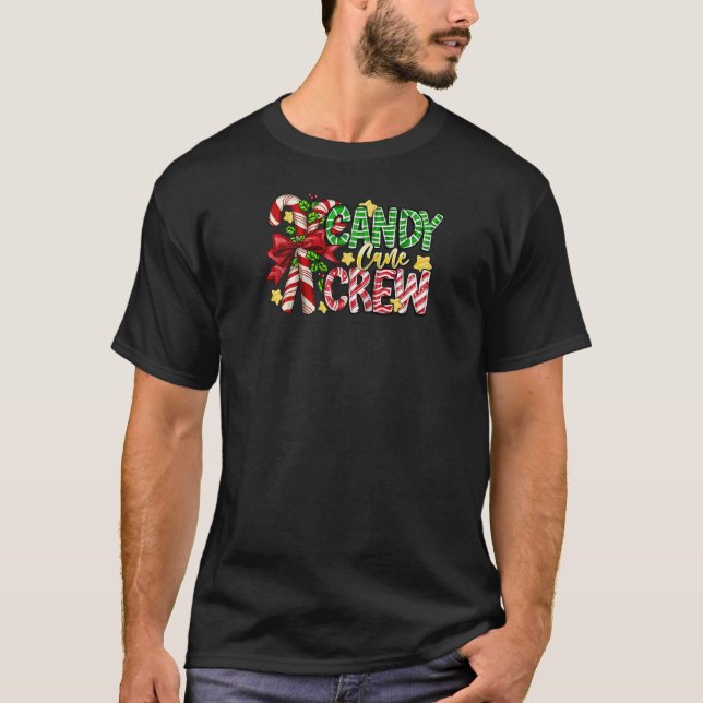 Candy Cane Crew Funny Christmas Candy Lover Xmas P T-Shirt (Front)