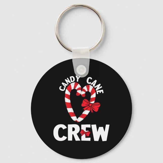 Candy Cane Crew Funny Christmas Sweet Candy Merry  Key Ring (Front)