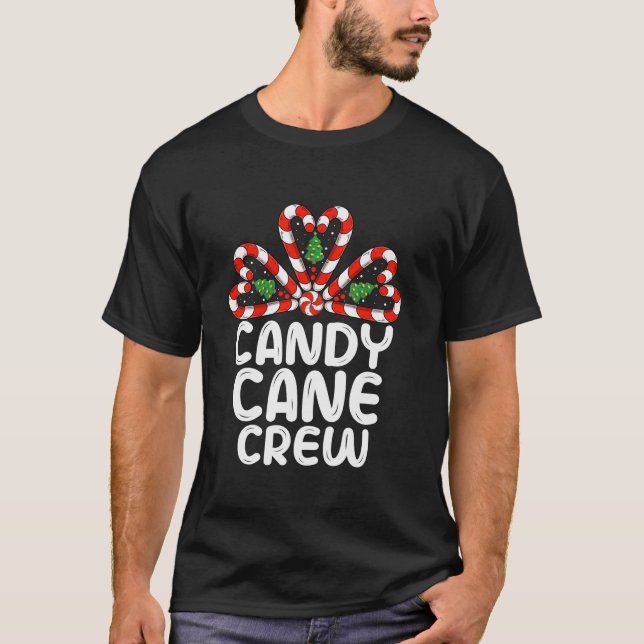 Candy Cane Crew Funny Matching Christmas Candy Lov T-Shirt (Front)
