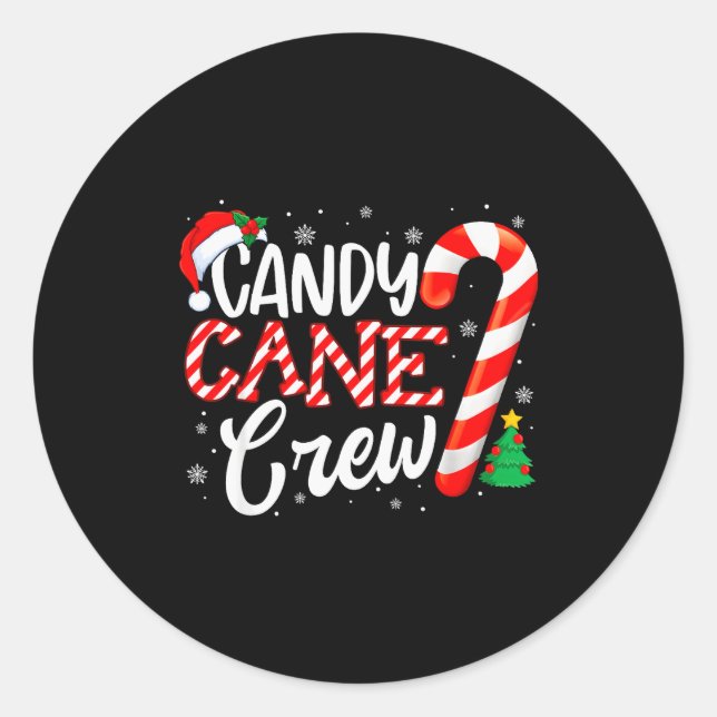 Candy Cane Crew Funny Xmas Christmas Pajamas Men W Classic Round Sticker (Front)