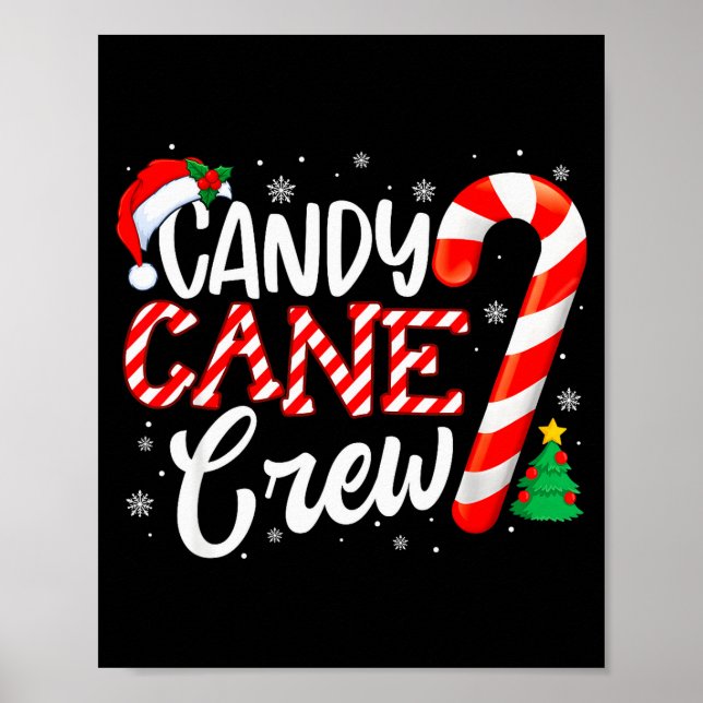 Candy Cane Crew Funny Xmas Christmas Pajamas Men W Poster (Front)