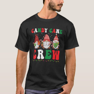 Candy Cane Crew Gnome Funny Christmas Candy Lovers T-Shirt
