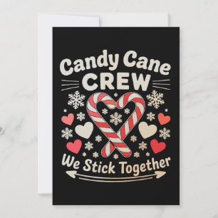 Candy Cane Crew Heart Holiday Matching Family Xmas Card