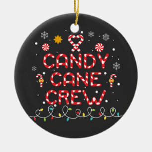 Candy Cane Crew Matching Family Candy Lover Ceramic Ornament