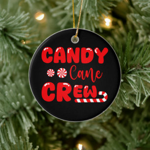 Candy Cane Crew Matching Family Candy Lover Ceramic Ornament