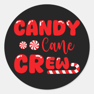 Candy Cane Crew Matching Family Candy Lover Classic Round Sticker
