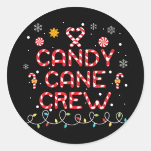 Candy Cane Crew Matching Family Candy Lover Classic Round Sticker