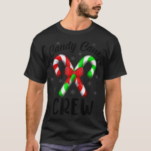 Candy Cane Crew Red and Green Bow XMas Matching T-Shirt