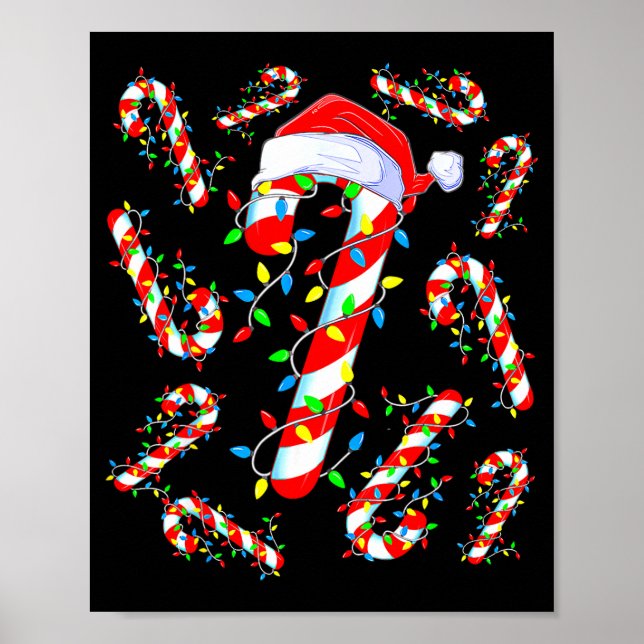 Candy Cane Crew Red And White Santa Funny Christma Poster (Front)