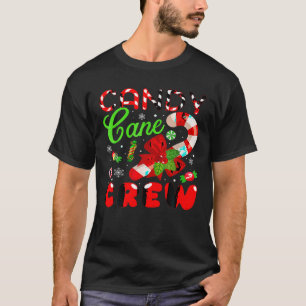 Candy Cane Crew Santa Hat Christmas Lights Kids Bo T-Shirt