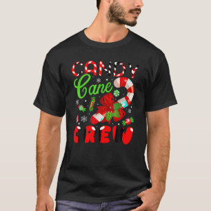 Candy Cane Crew Santa Hat Christmas Lights Kids Bo T-Shirt