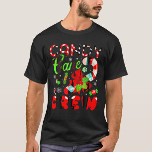 Candy Cane Crew Santa Hat Christmas Lights Kids Bo T-Shirt