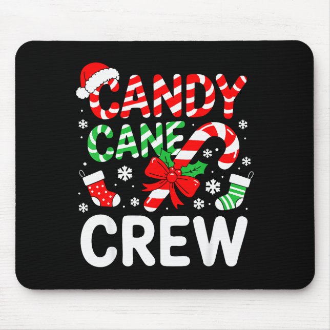 Candy Cane Crew Shirt Adult Men Women Kids Christm Mouse Pad (Front)